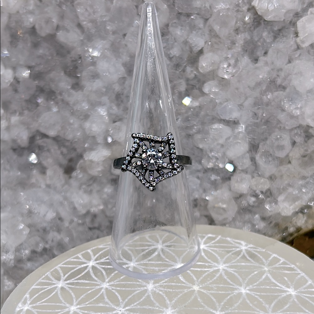 Cz Black Rhodium 925 Star Ring